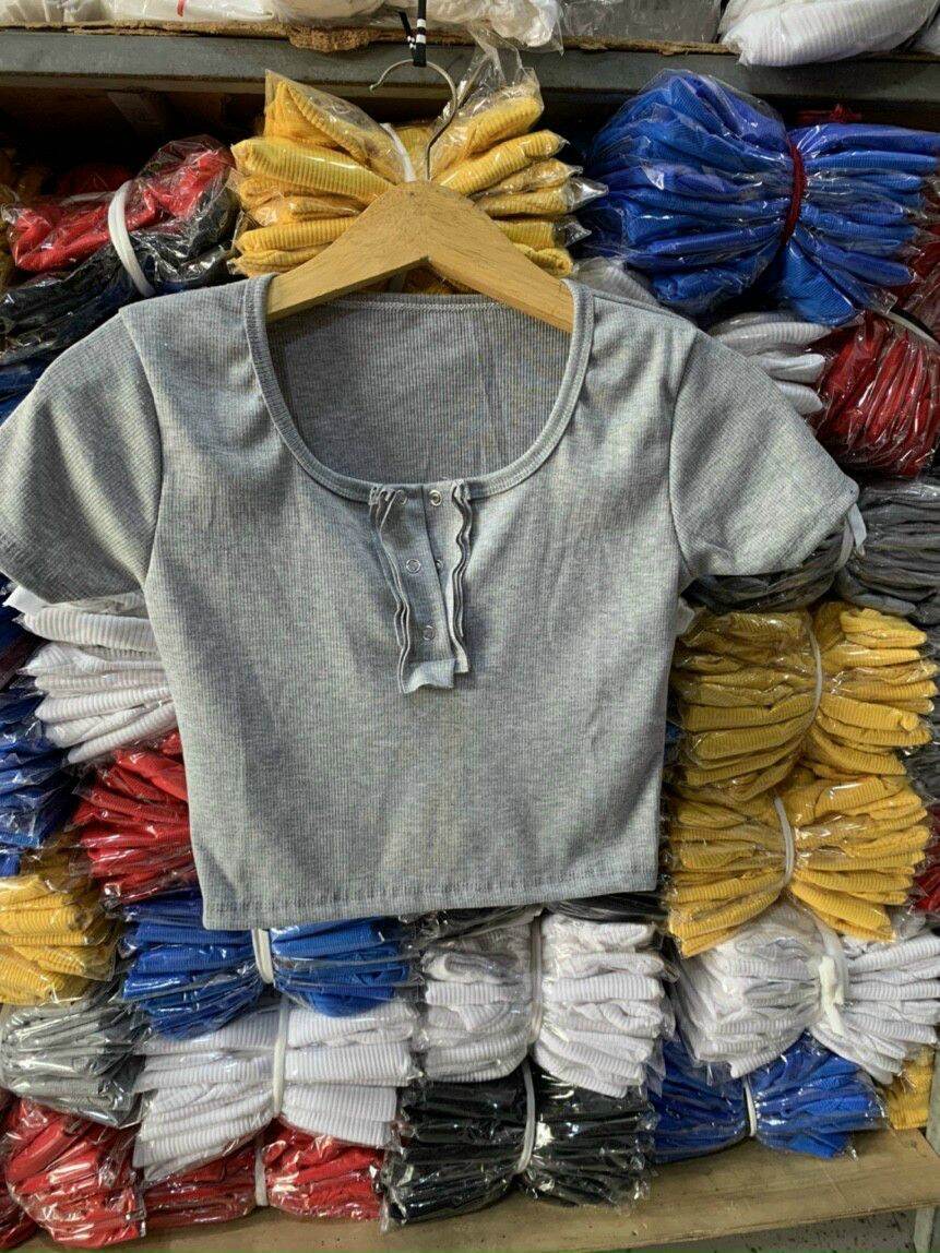 ÁO GÂN CROPTOP NÚT BẤM