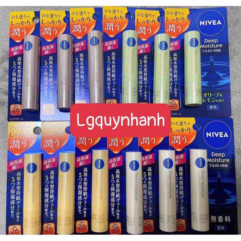 Son dưỡng môi Nivea Deep Moisture Nhật Bản SPF26 PA++