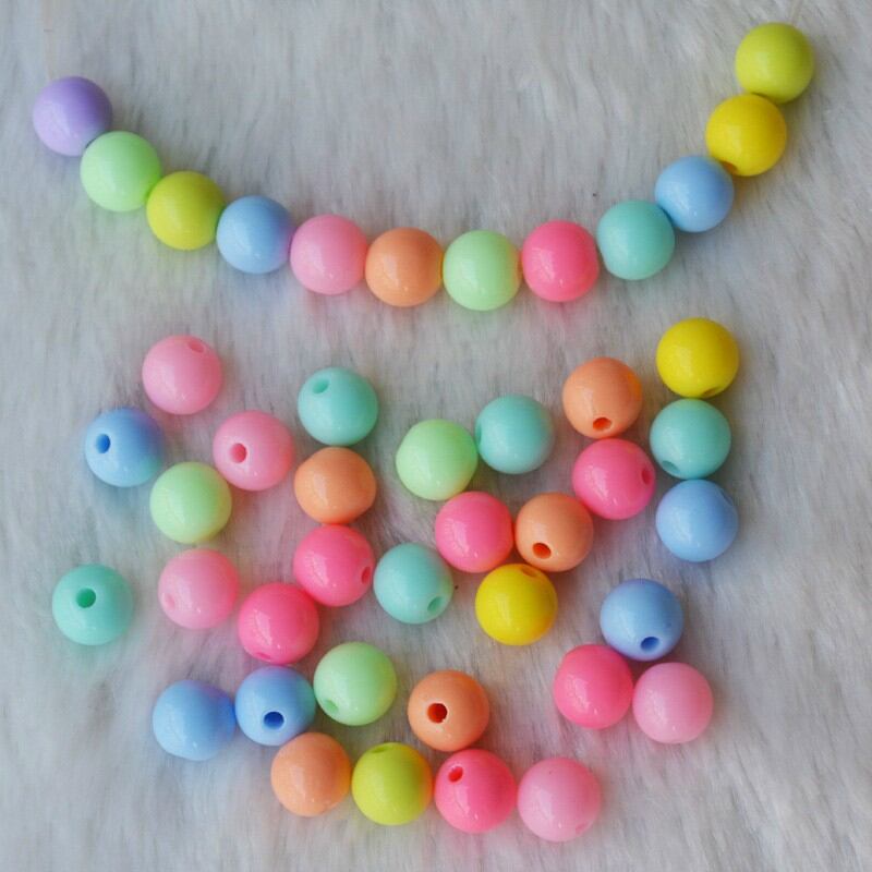 150 hạt nhựa tròn màu pastel size 4mm (10gr)