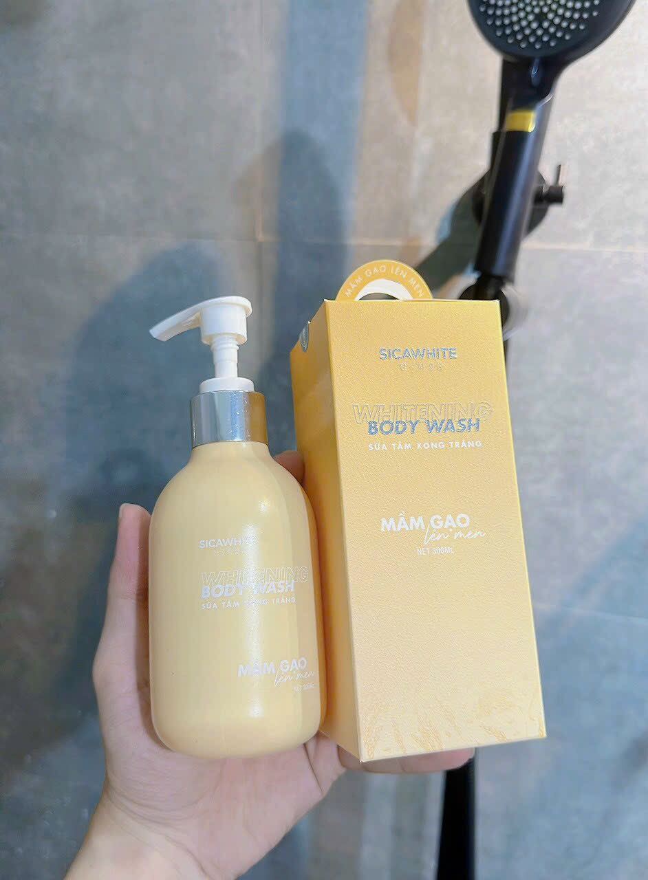 combo  body mầm gạo  +sữa tắm xông trắng da