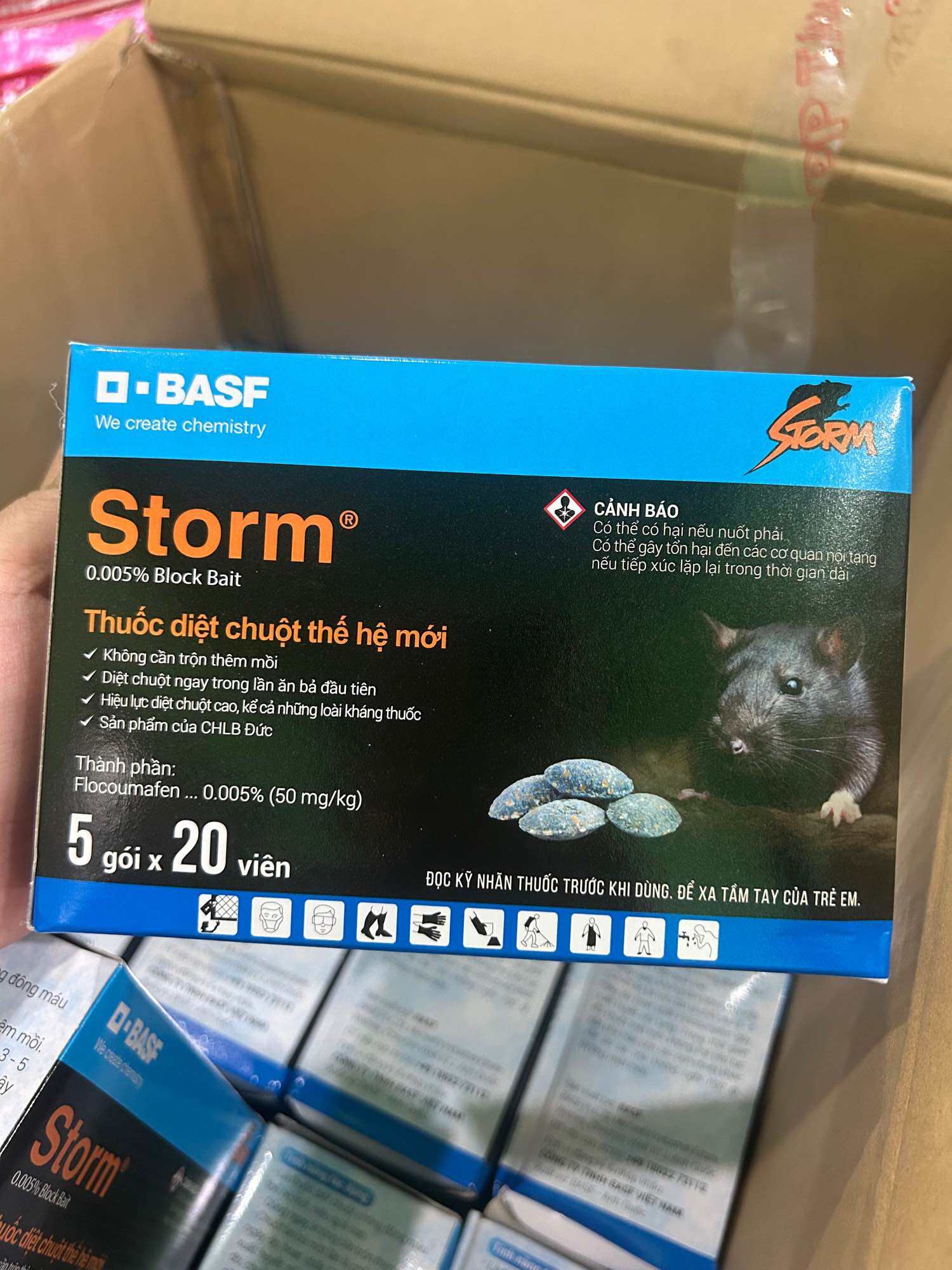  Miễn phí HCM129k-Combo 1 hộp 5 gói x 20 viên Thuốc Diệt Chuột Storm CHỐNG ĐÔNG MÁU - THUỐC CHUỘT sinh học 