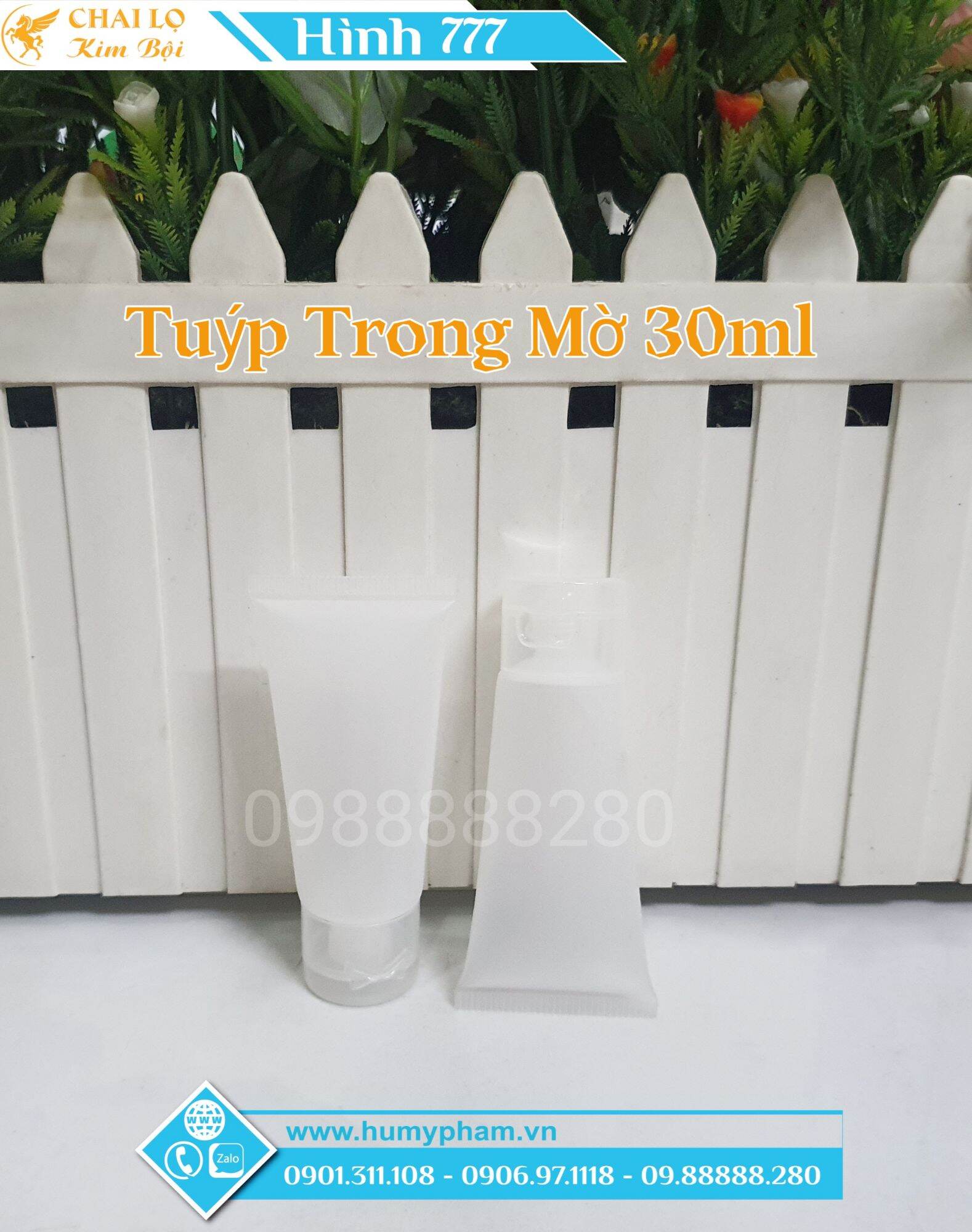 Tuýp nhựa chiết mỹ phẩm trong mờ 30ml