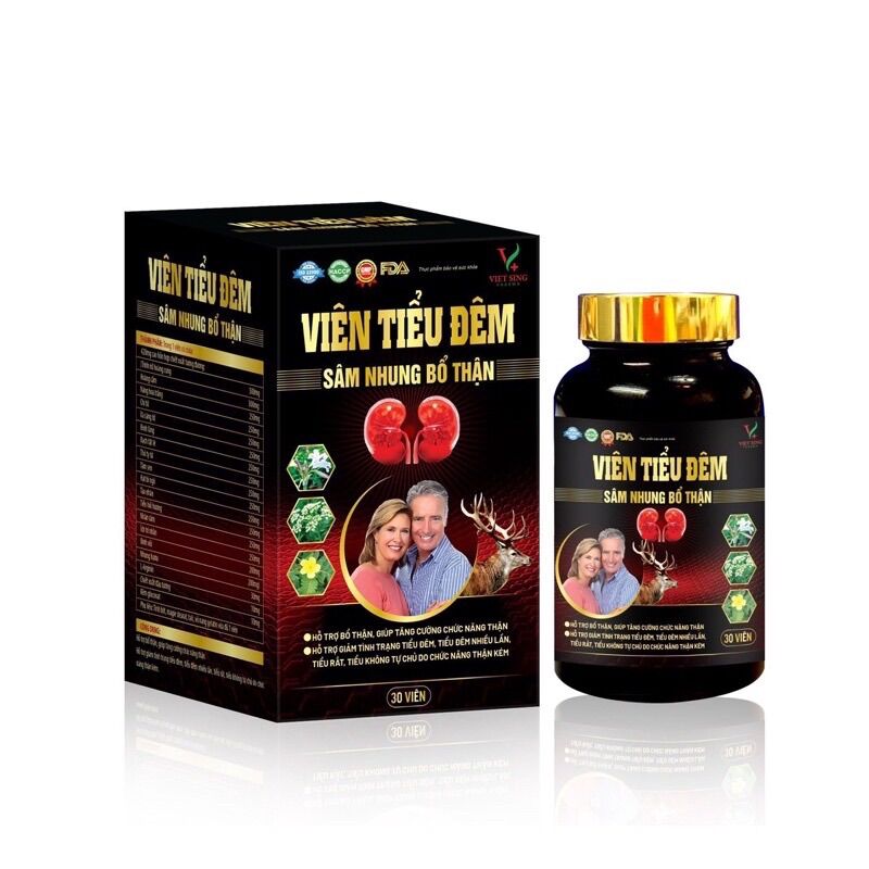 Viên tiểu đêm Sâm nhung bổ thận giúp bổ thận giảm tiểu đêm tiểu nhiều lần tiểu buốt tiểu rắt