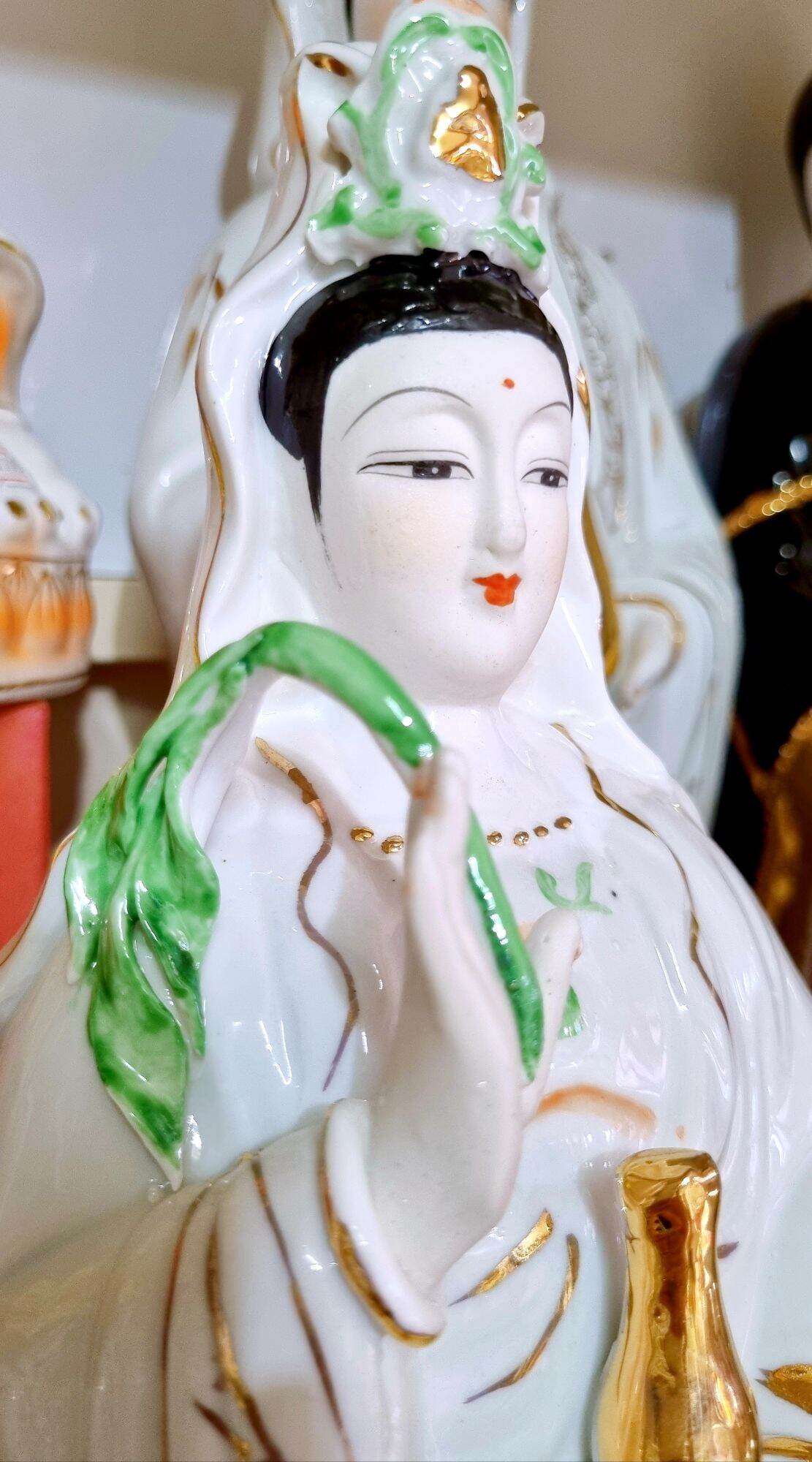 TƯỢNG QUAN ÂM ĐỨNG CAO 45CM - CHẤT LIỆU SỨ