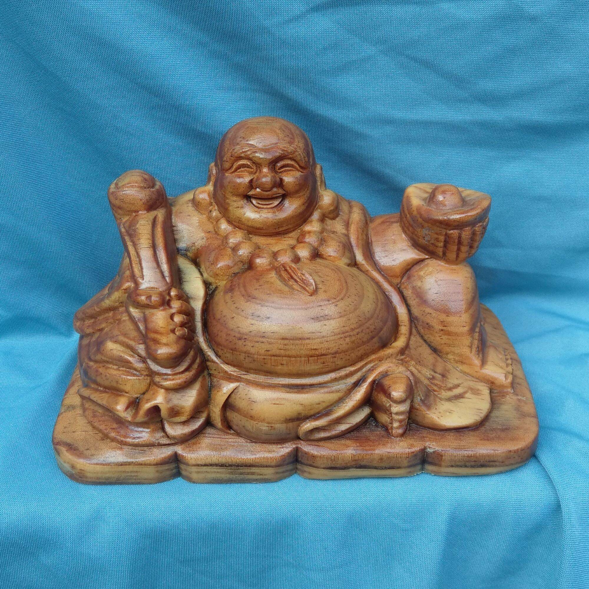 Tượng di lặc ngồi gỗ huyết long size 15cm