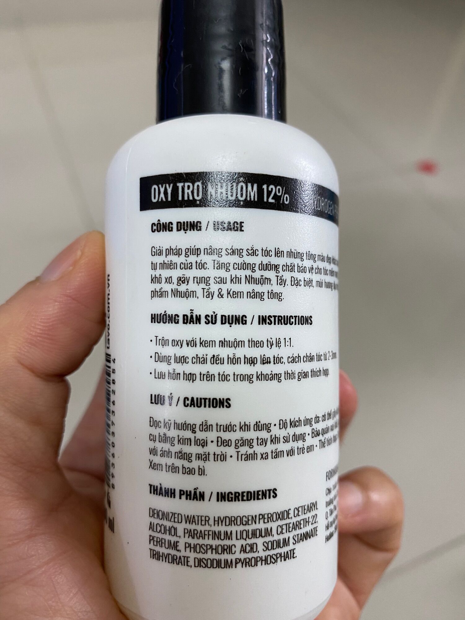 Oxy trợ nhuộm Nowkon (Lavox) 100ml