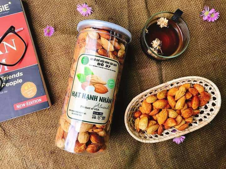 Hạnh nhân rang bơ vỏ mỏng mỹ 500g, healthy nuts, đảm bảo vệ sinh an toàn thực phẩm, bách hóa thực phẩm sạch