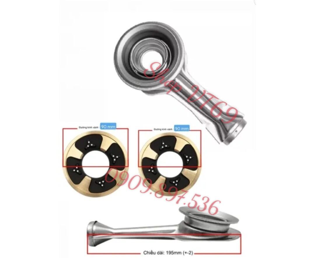 Bộ họng điếu inox 304 phi Lớn 90 và sen đồng chia lửa bếp gas đôi Tặng kèm pas ốc