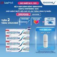 Bộ 4 Kem đánh răng SENSODYNE Gentle Whitening 160g giúp giảm ê buốt hiệu quả và làm trắng răng tự nhiên