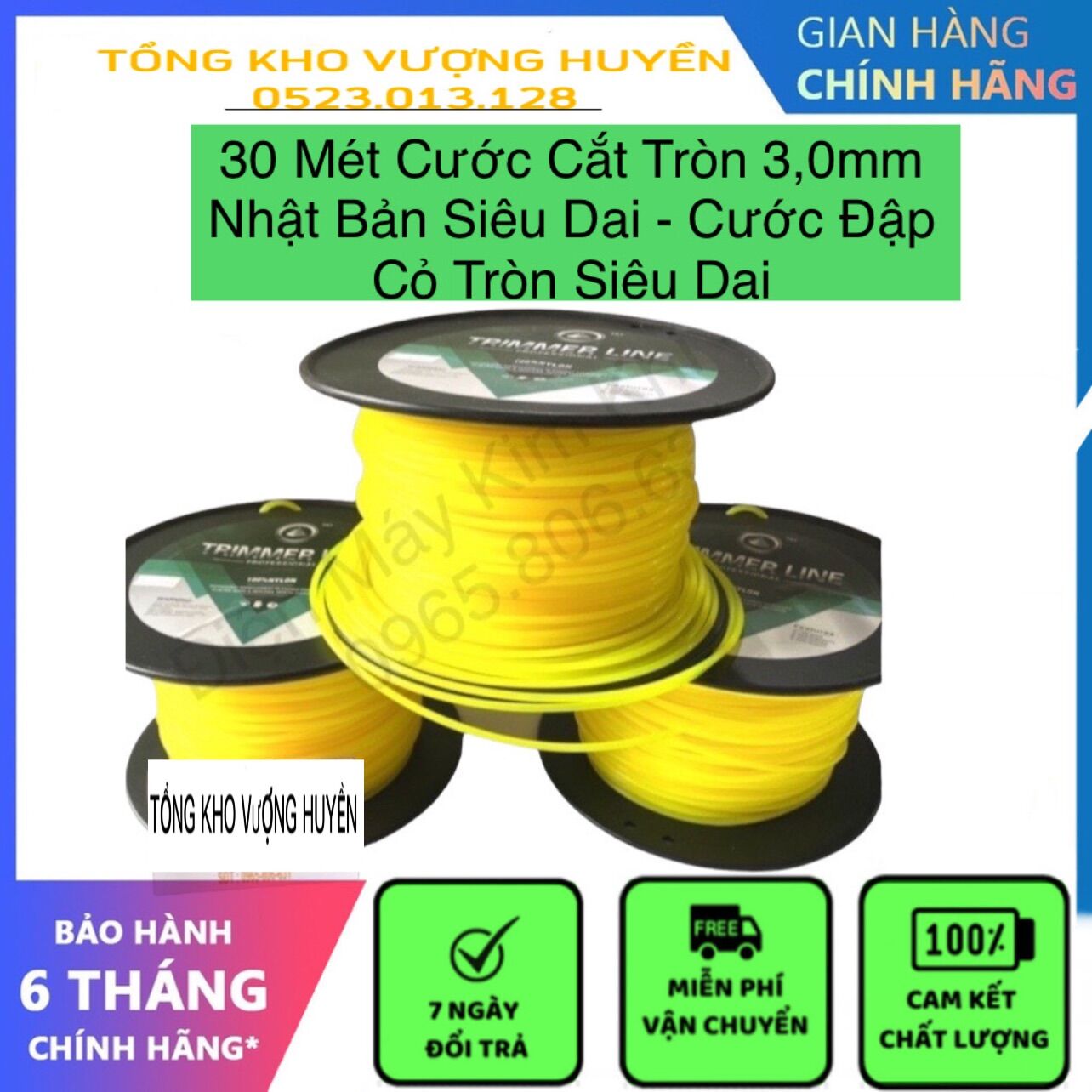 30 mét cước cắt tròn 3,0 mm nhật bản siêu dai - cước đập cỏ tròn siêu dai