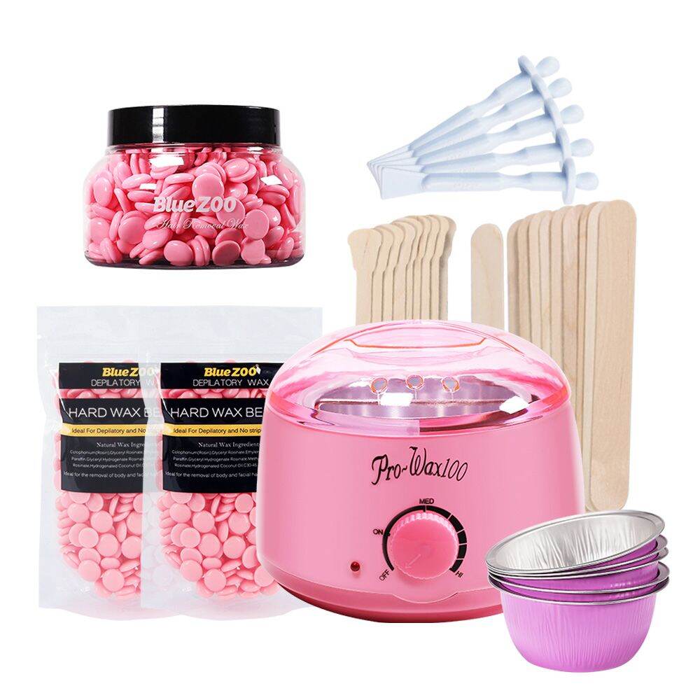 Combo nồi nấu sáp wax lông tại nhà pro wax 100 kèm 100g sáp và que gỗ