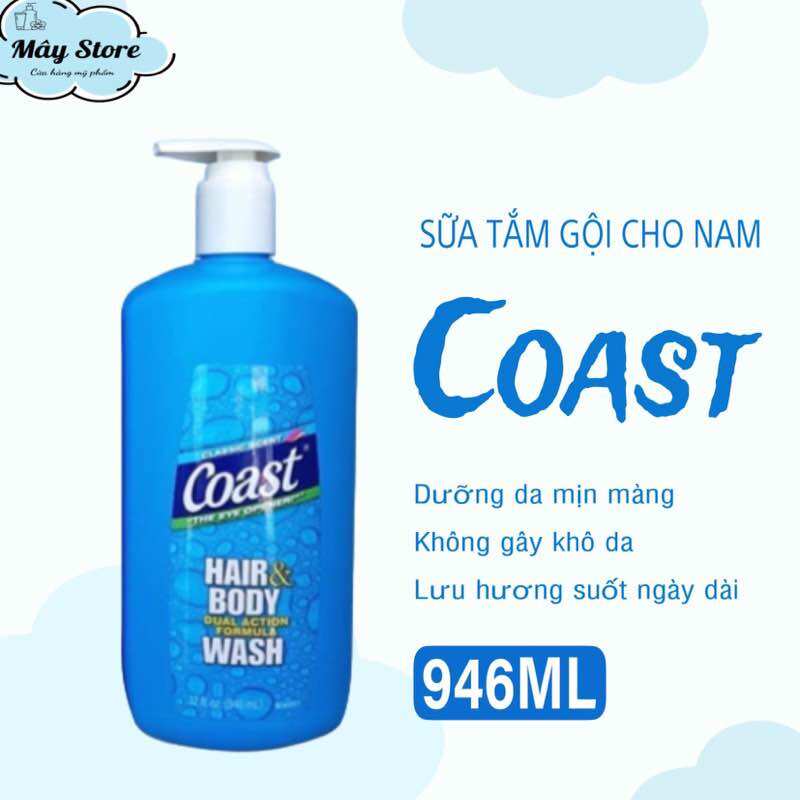 Sữa tắm gội 2in1 coast dành cho nam 946ml