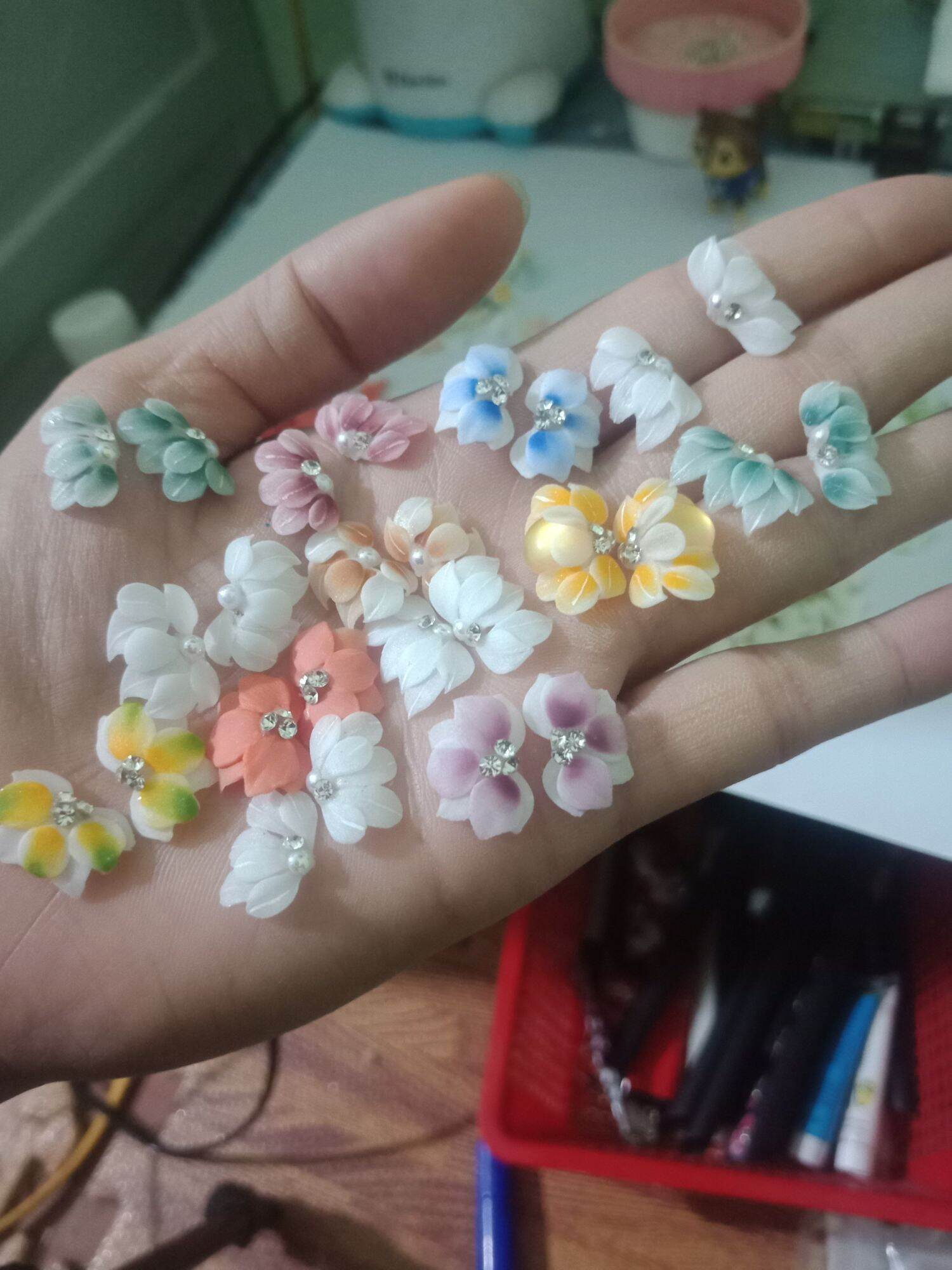 hoa bột nail, set 26 hoa 100 ngàn