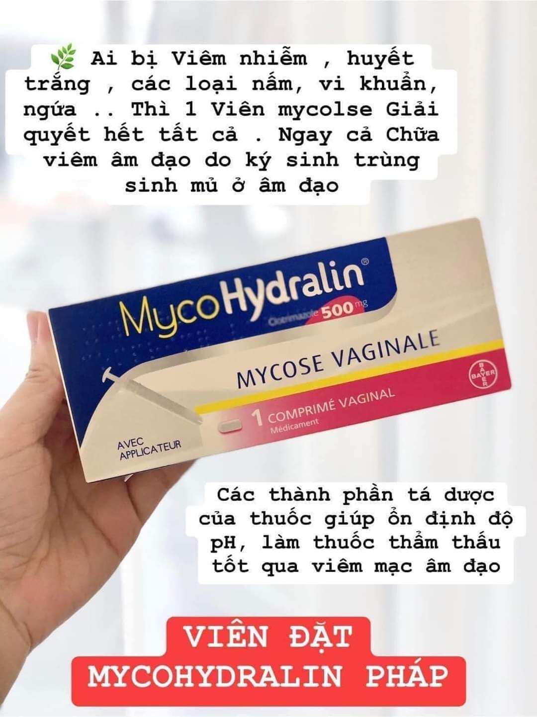 Viên đặt phụ khoa Mycohydralin