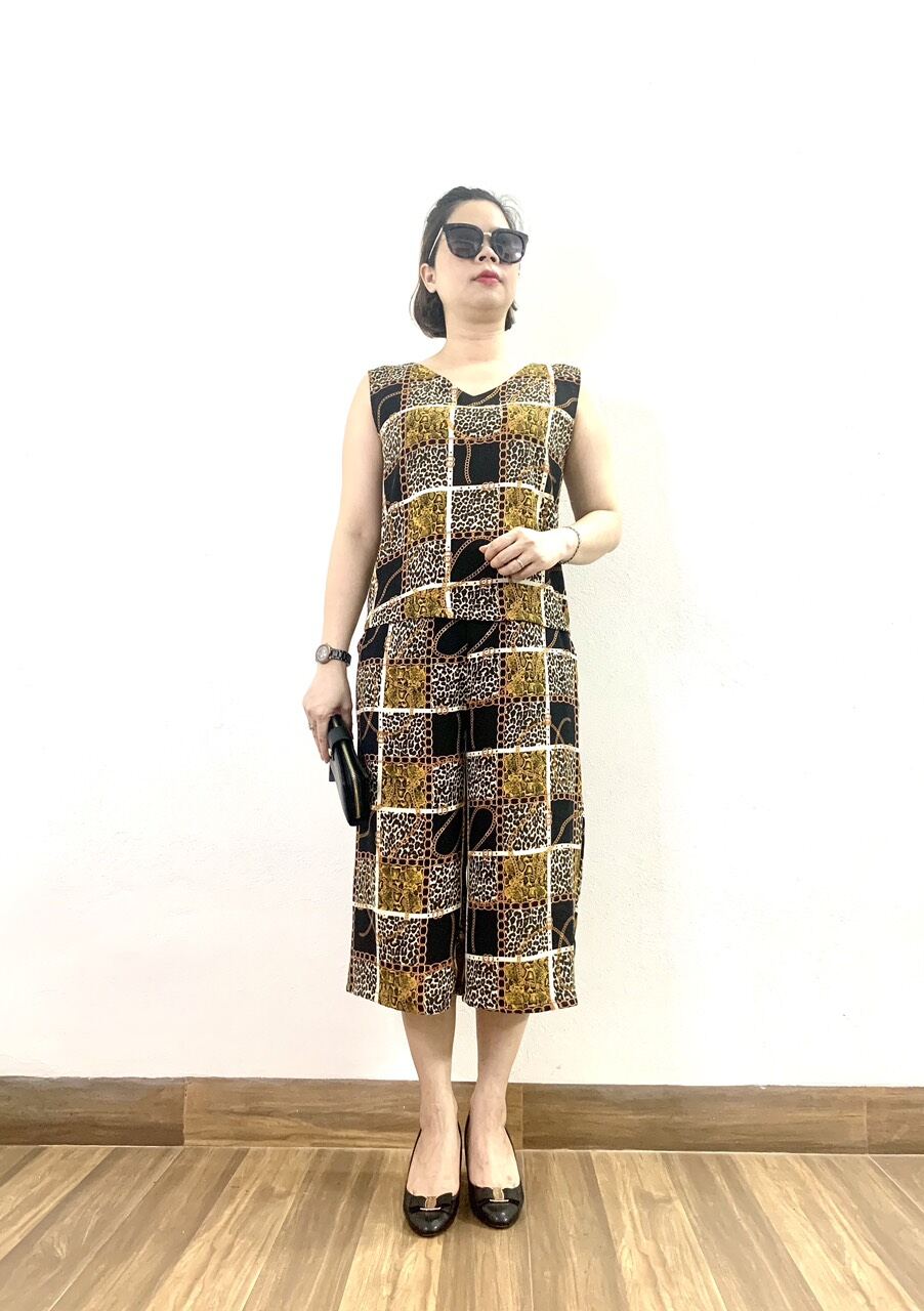 Bộ đồ dành cho phụ nữ trung niên - bộ lửng lụa Hàn châu