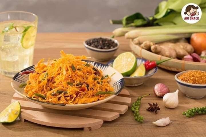 Khô gà cay bơ tỏi xé sợi Abi