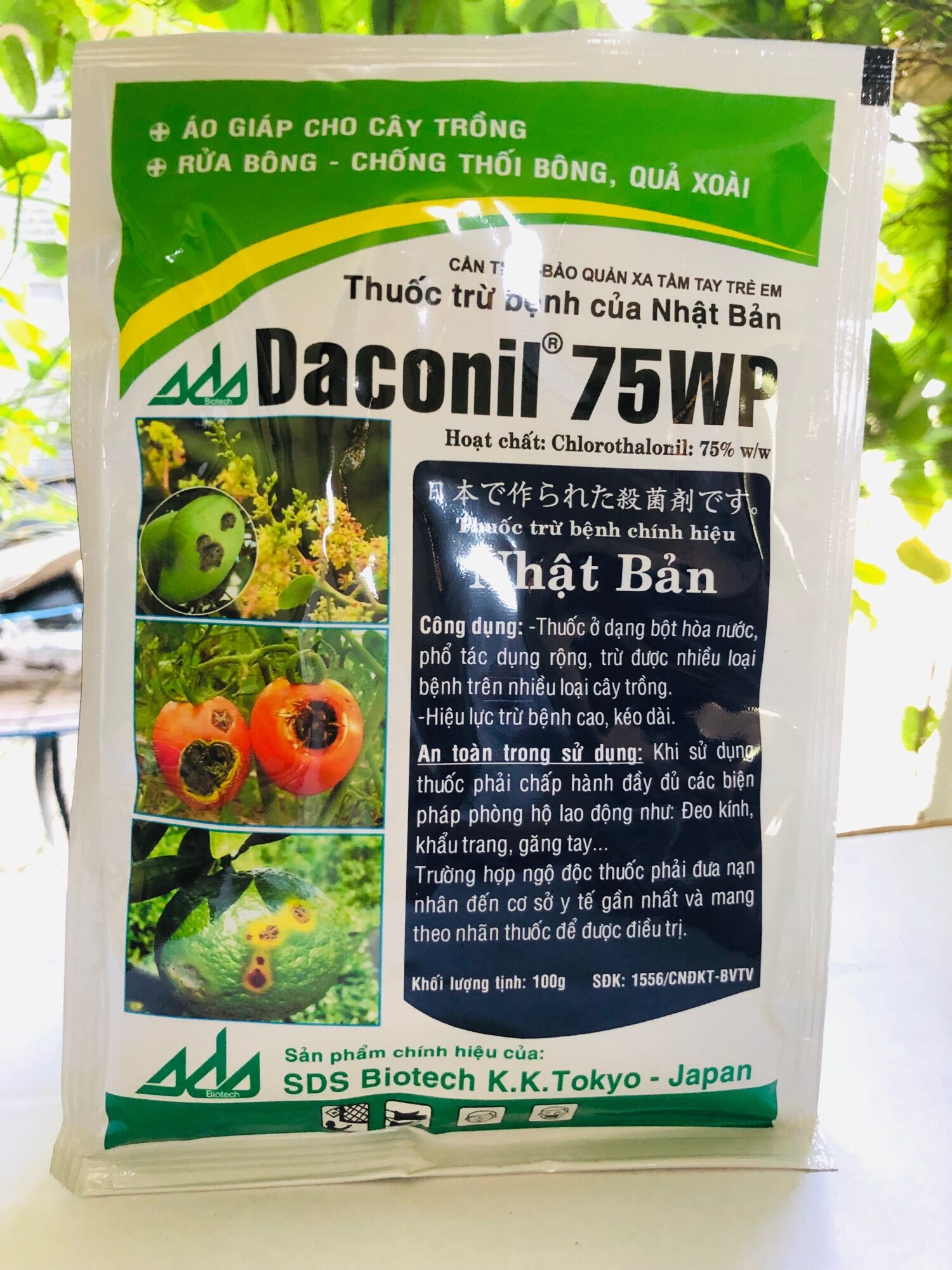 [HCM]Daconil 75WP Gói/100G - TRỪ BỆNH NHẬT BẢN 250 LOẠI BỆNH ĐỐM LÁ – THÁN THƯ