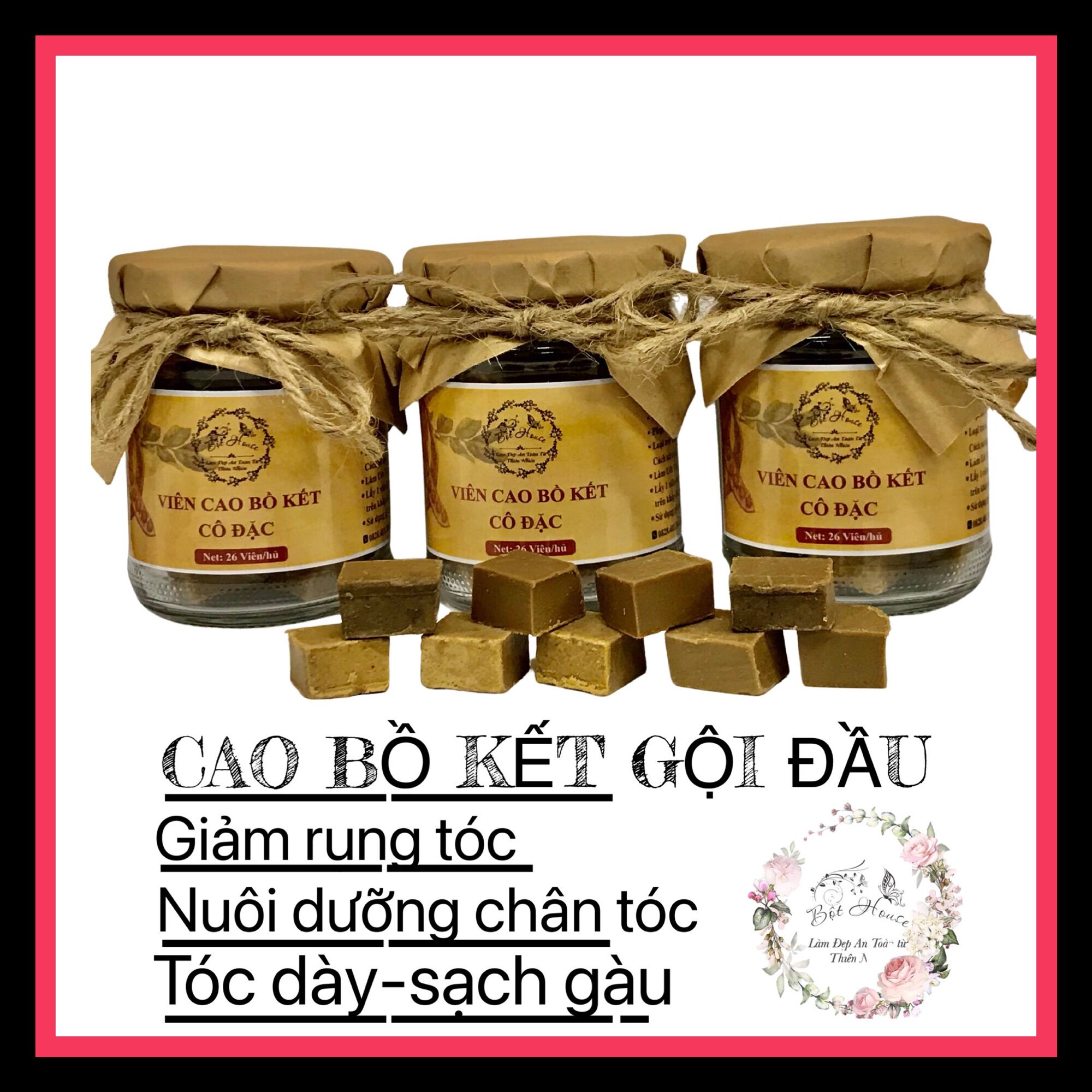 [HCM]VIÊN CAO BỒ KẾT CÔ ĐẶC- GIẢM RỤNG TÓC HANDMADE NHÀ BỘT