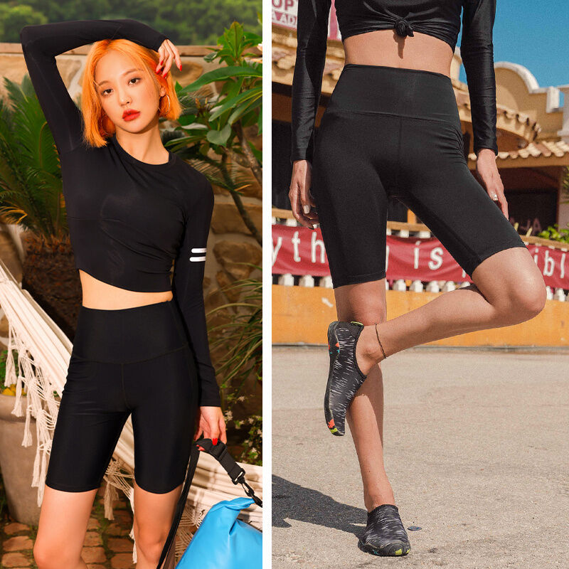 Lynndora Nữ 5 Mảnh Đồ Bơi Cao Vòng Eo Quần Lót Nam Chống Sáng Dài Một Mảnh Nữ Chiều Dài Nửa Chiều Trung Bình Quần Tây Váy