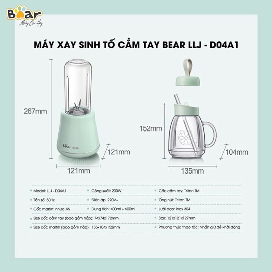 Máy xay sinh tố đa năng Bear LLJ-D04A1