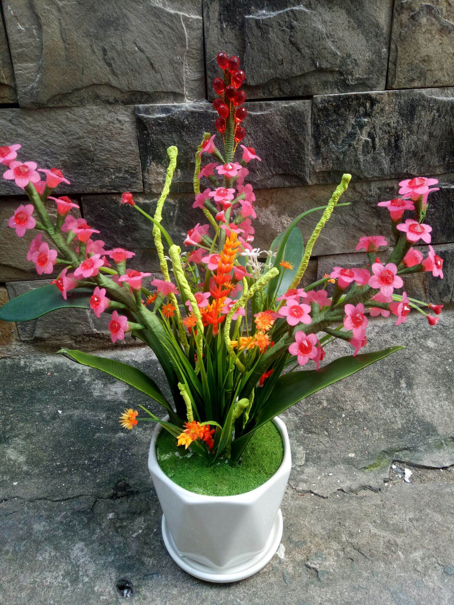 Chậu  lan thuỷ  tiên pha  lê (45x30x30)