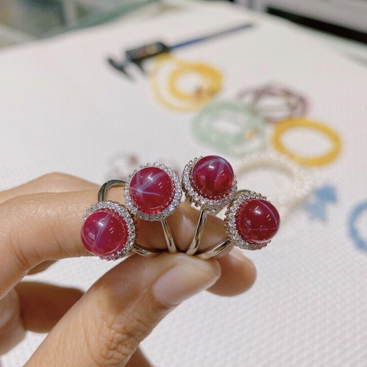Nhẫn bạc ruby sao tự nhiên, nhẫn ruby sao bọc bạc 925, freesize, có thể điều chỉnh size