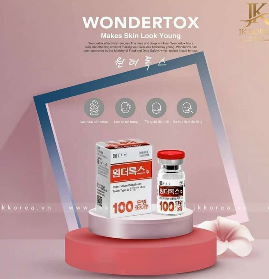 % Thương hiệu chính hãng và chất lượng cao. WonderTox 100U DẠNG BỘT ĐÔNG KHÔ Thông tin sản phẩm Xuất xứ Hàn quốc. Quy cách 100U Vial Bảo quản ở nhiệt độ 2 8 C Loạ thumbnail
