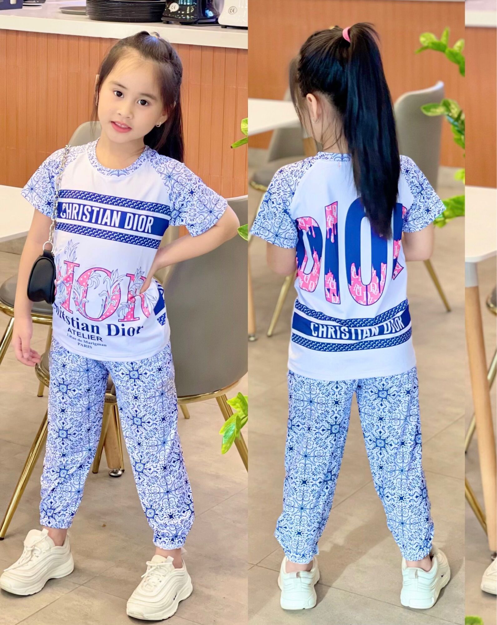 (10-22kg)-Siêu phẩm!! Bộ thun lạnh 3D tay ngắn quần dài bé gái, cam kết hàng đẹp, loại 1 (221)