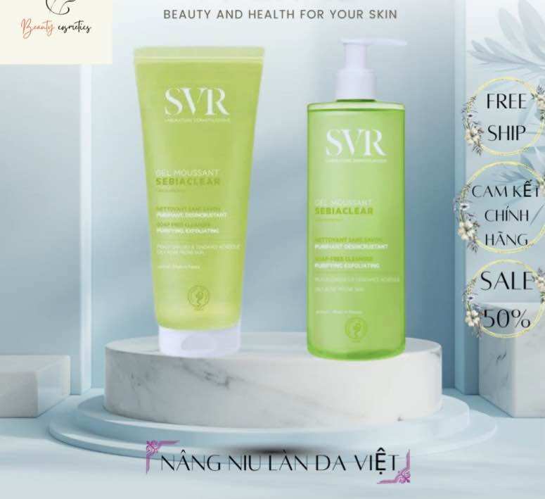 SVR Gel rửa mặt dành cho da dầu Sebiaclear Moussant 55ml