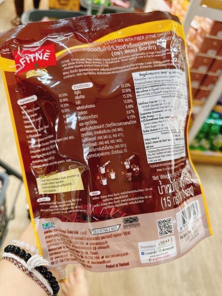 Túi 10 gói fitne choco giảm mỡ đẹp da thái lan