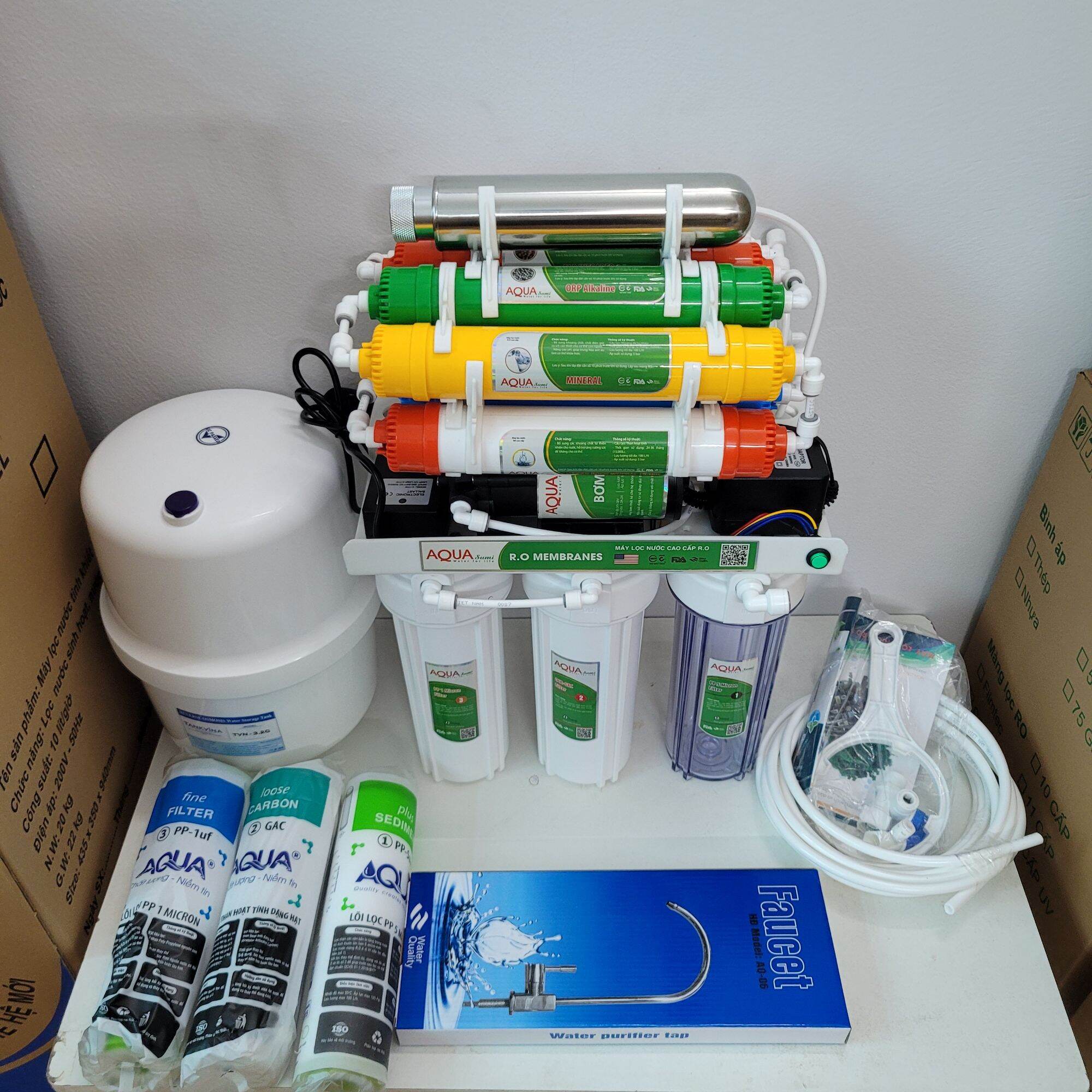 Máy lọc nước RO aqua ko vỏ tủ 4 - 11 cấp lọc