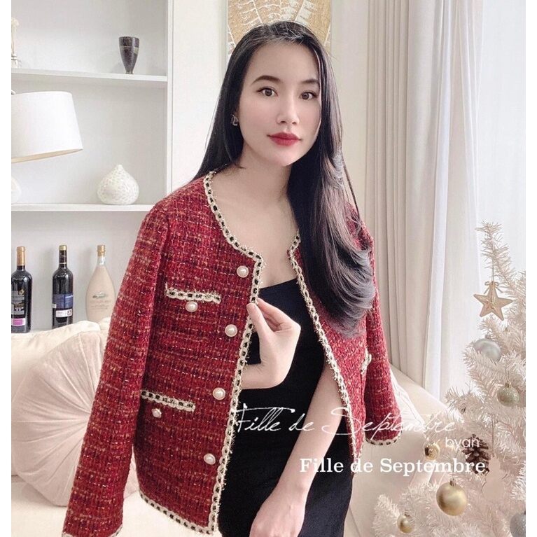 Áo dạ twwet đỏ xinh xắn