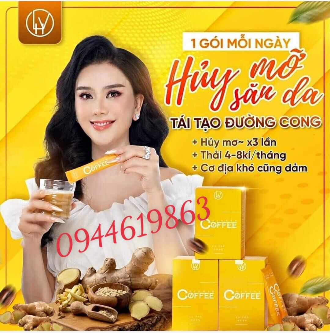Cafe Gừng Giảm Cân Ginger Coffee Chính Hãng - 1 hộp 20 gói cà phê gừng giảm cân