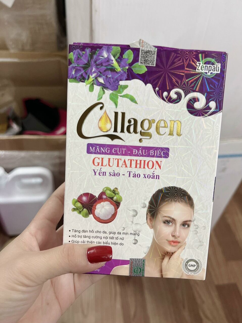 Colagen măng cụt đậu biết hộp 20 gói chính hãng 100%