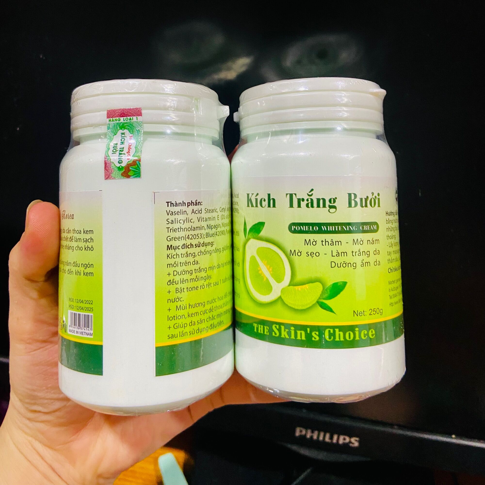 Kem body kích trắng bưởi 250gr
