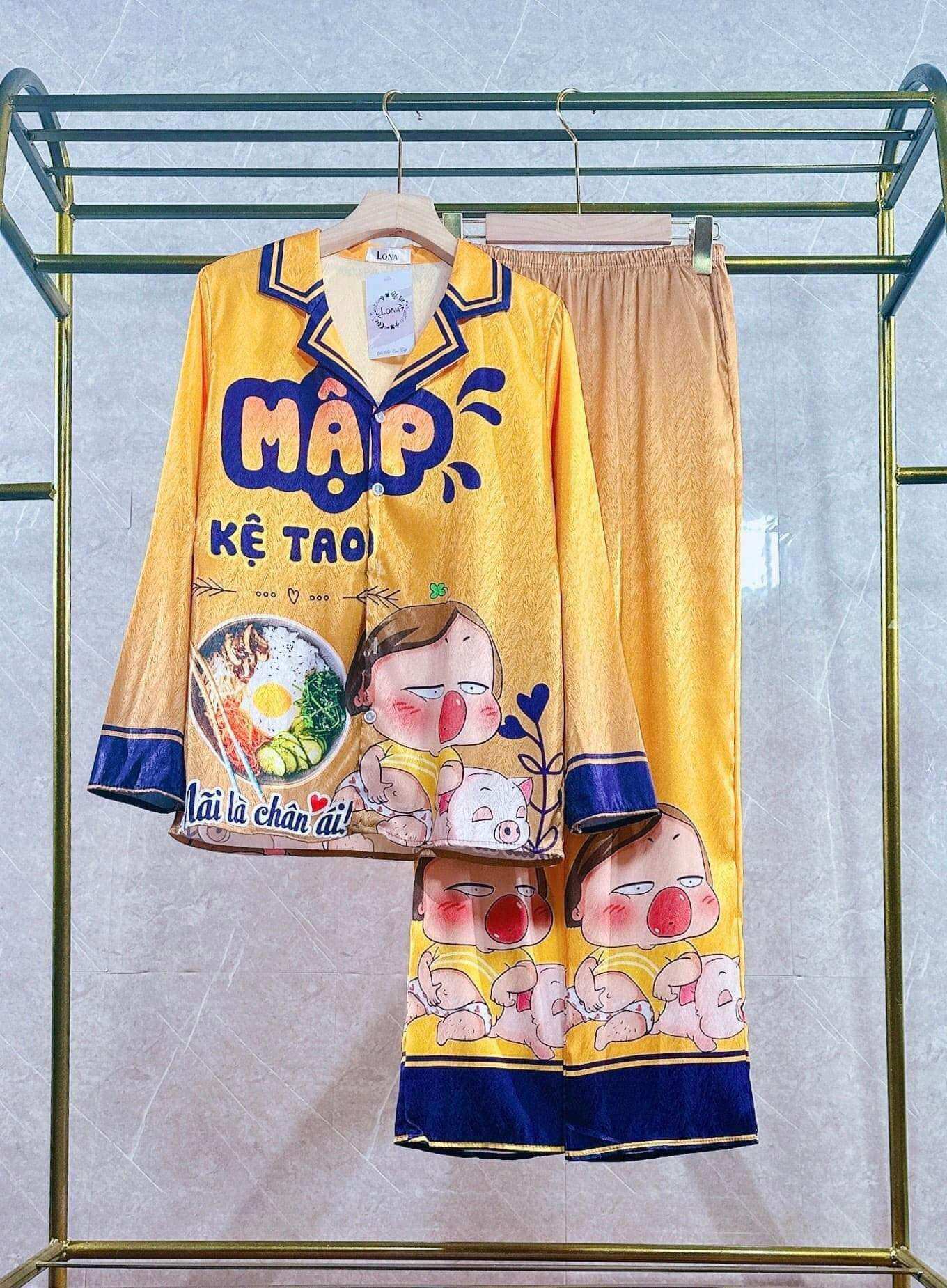 Bộ lụa xước hot trend, tay dài quần dài