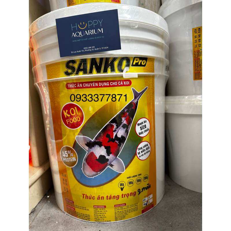 Thùng thức ăn cá koi sanko pro 5kg - hãng koi food dòng thức ăn tăng trọng giúp koi phát triển nhanh chóng