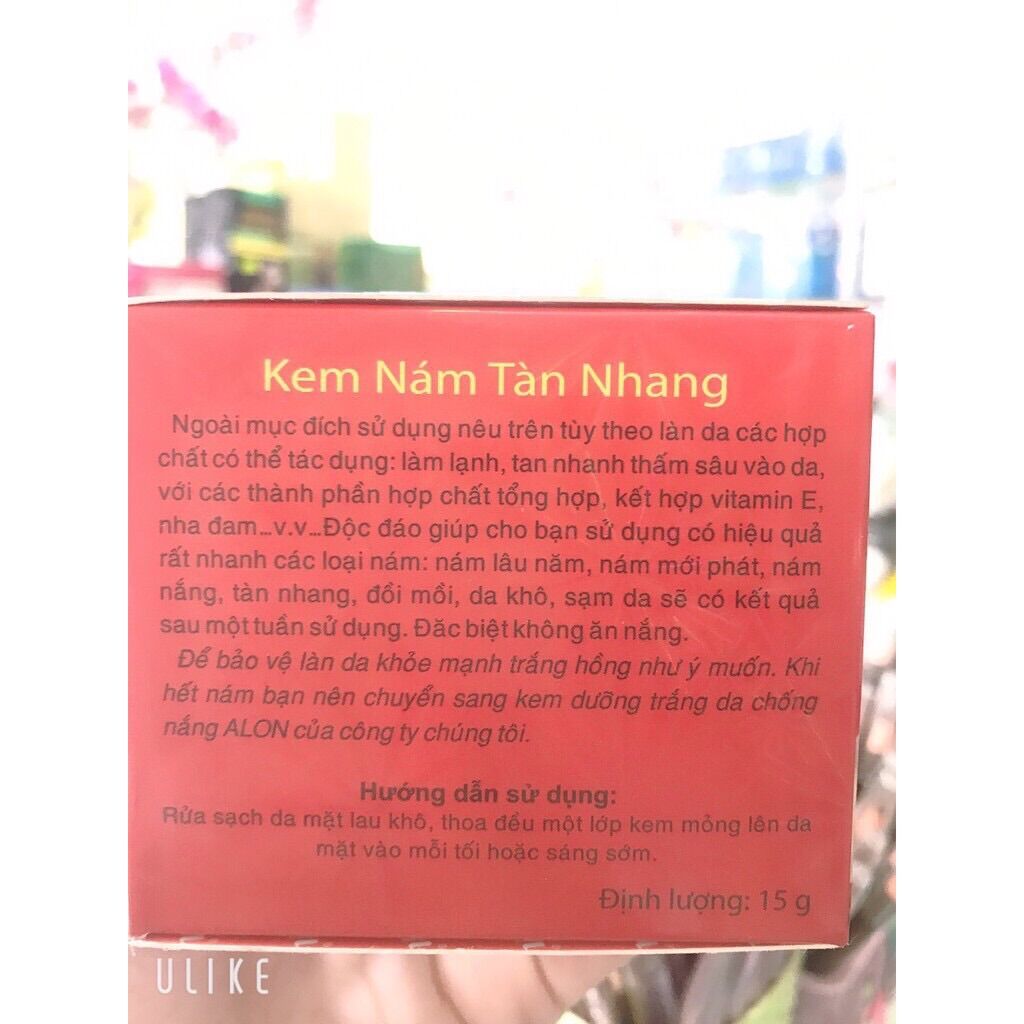 [ chuẩn hàng ] kem Alon hết nám,tàn nhang hủ 15g