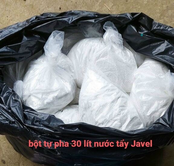 1 kg Bột pha nước tẩy quần áo Javel, pha được 30 lít nước tẩy javel