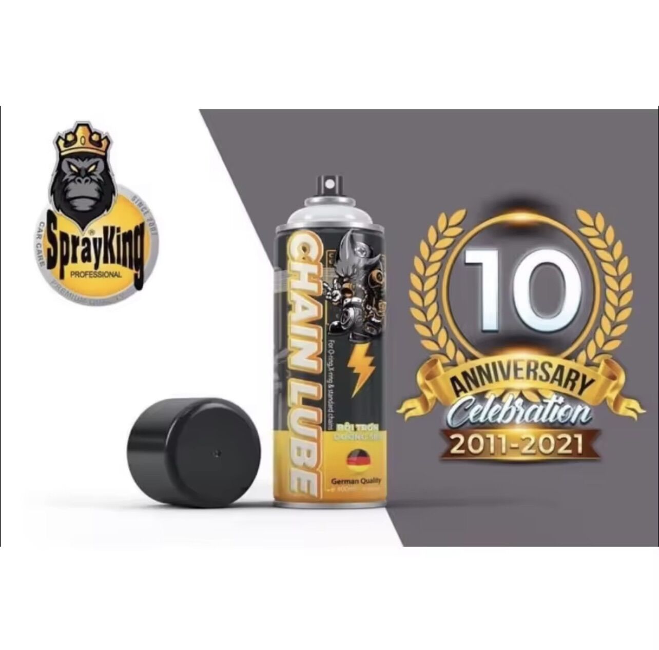 Rửa sên + dưỡng sên + dưỡng nhám sprayking mẫu mới nhất