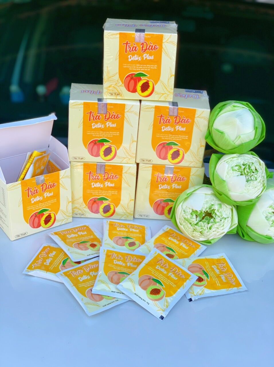 Trà giảm cân detox plus vị đào