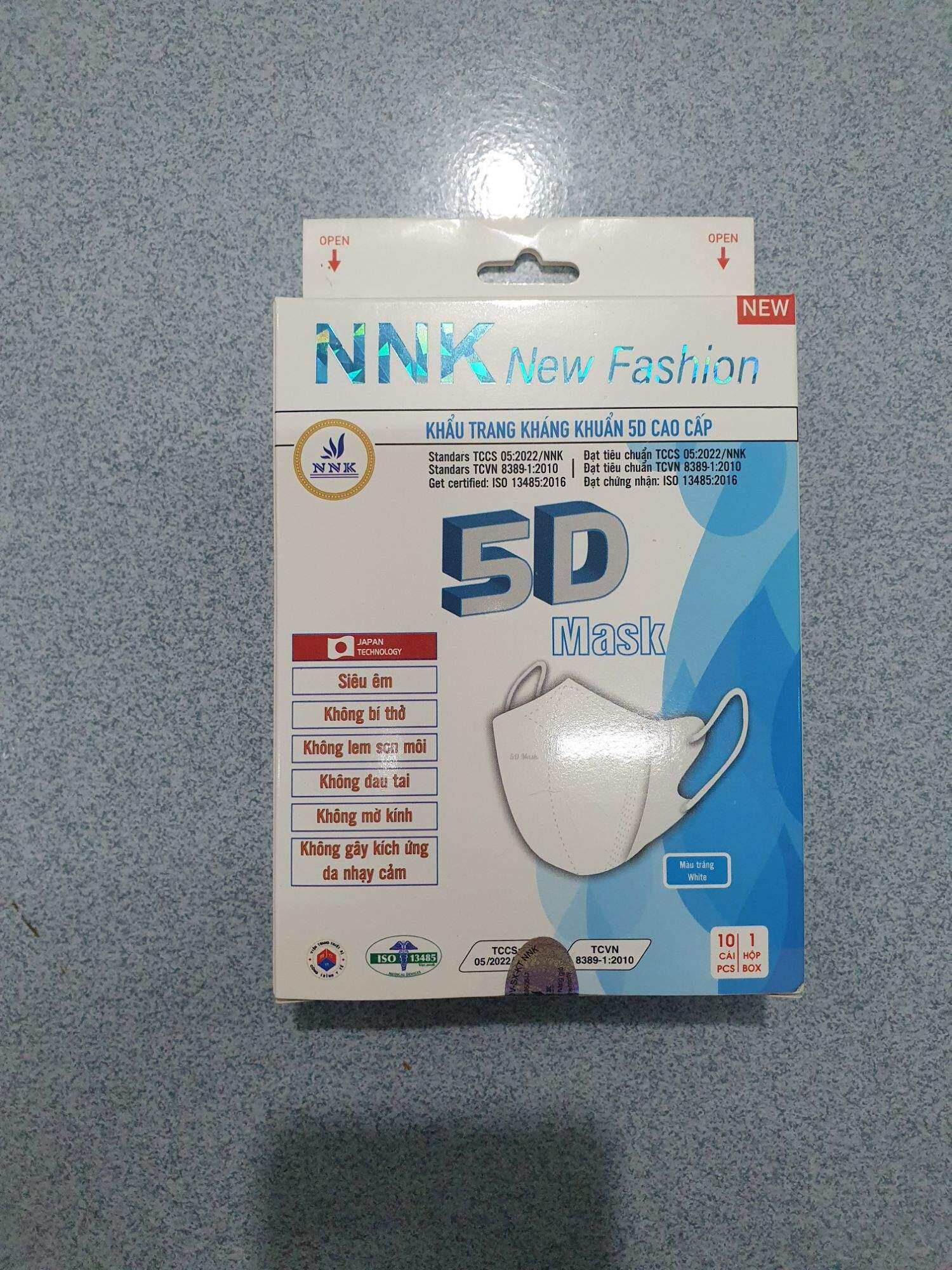 KHẨU TRANG 5D NNK New Fashion kháng khuẩn cao cấp Hộp 10 cái.