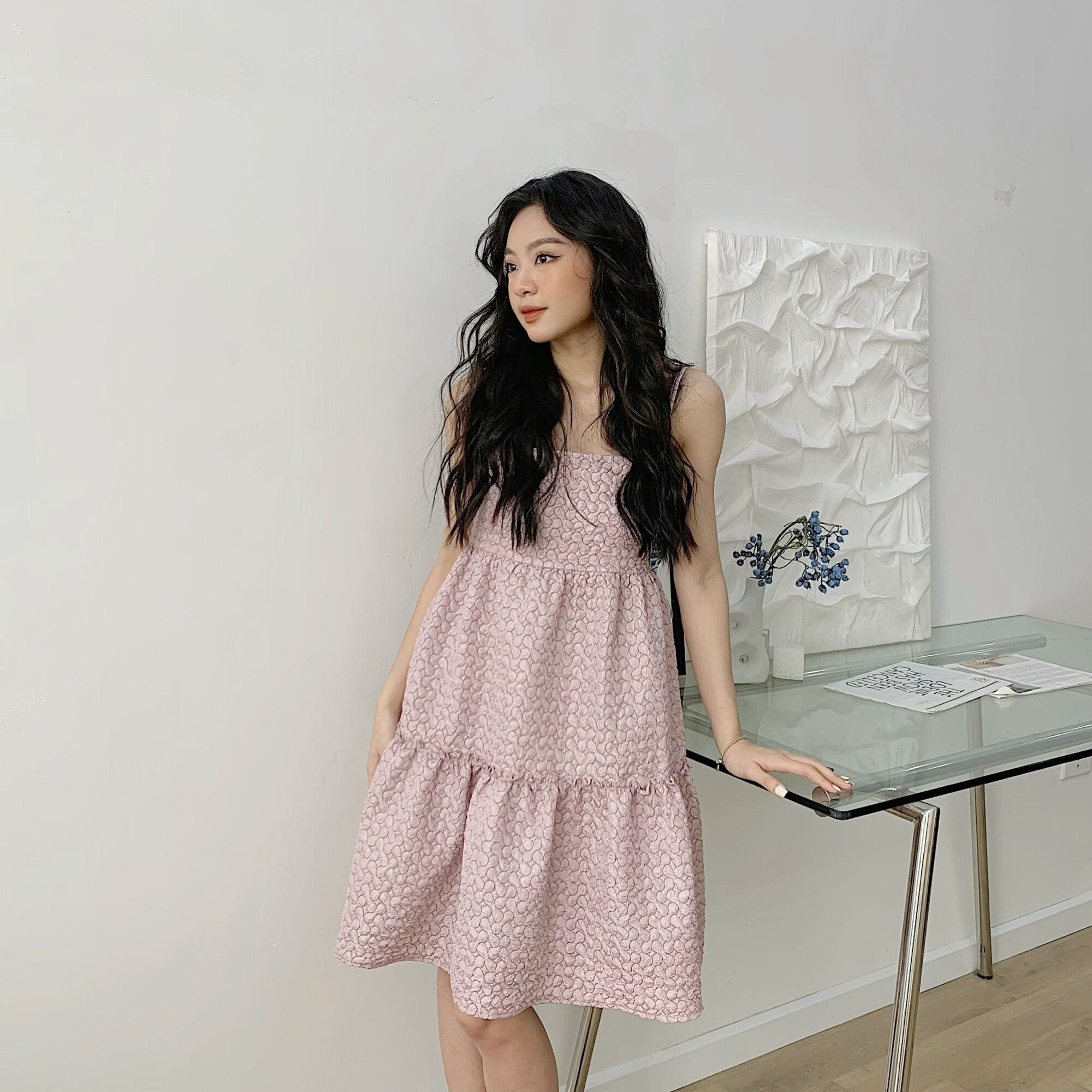 Yu cherry | đầm hai dây nhiều tầng ruffle layer dress yd151