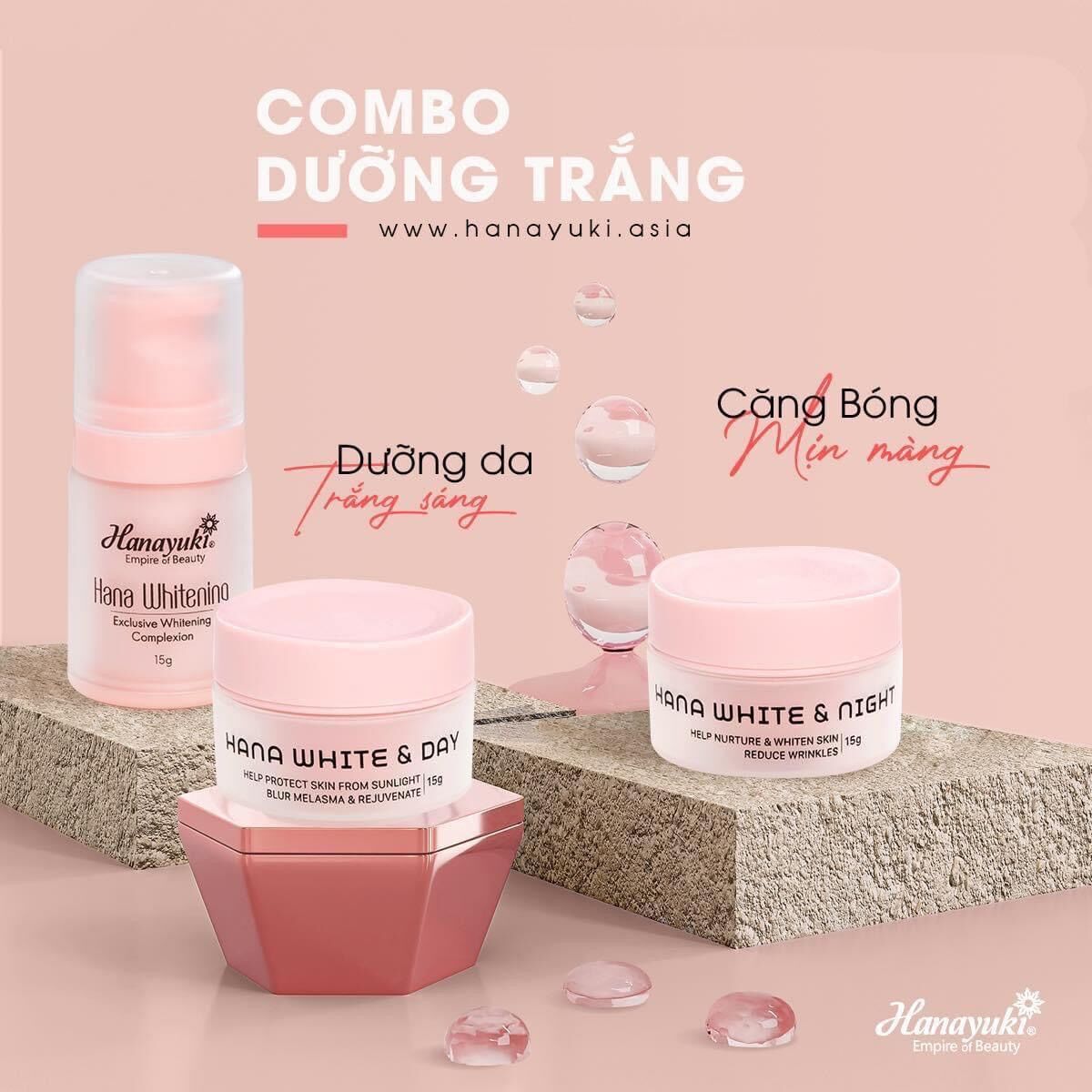 Combo Dưỡng Trắng Hanayuki Mini