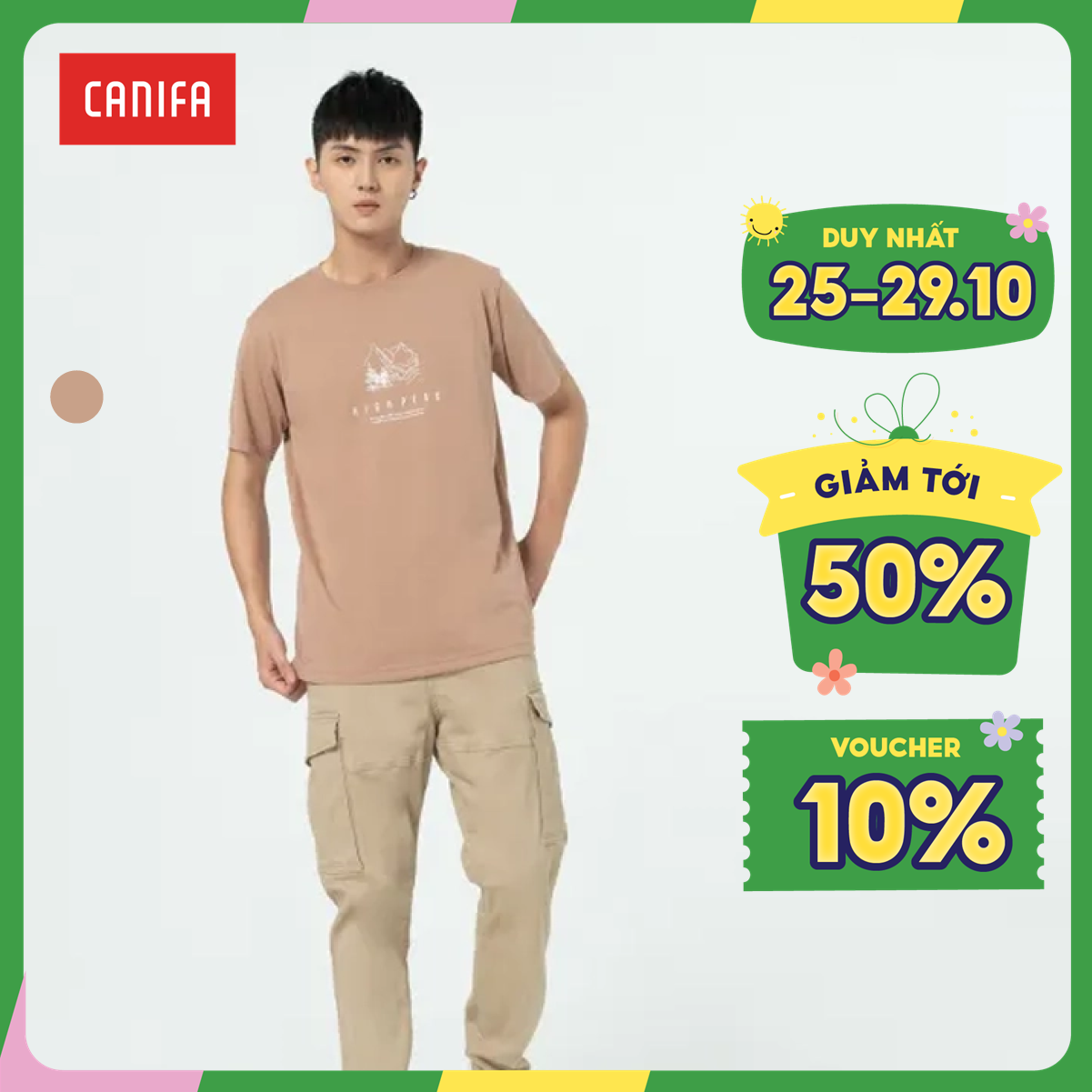 Áo phông nam canifa 8ts22w010