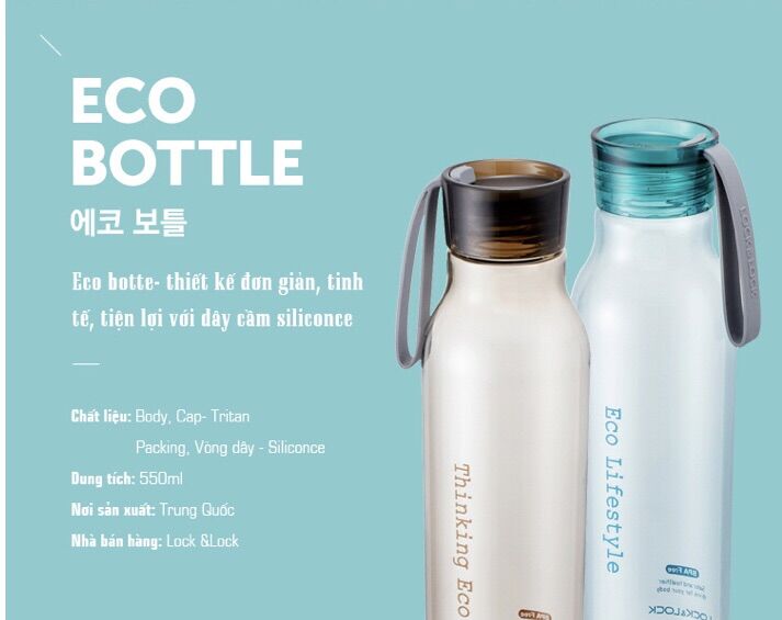[Lock&Lock] Chính Hãng Bình đựng nước Eco Water Bottle 550ml