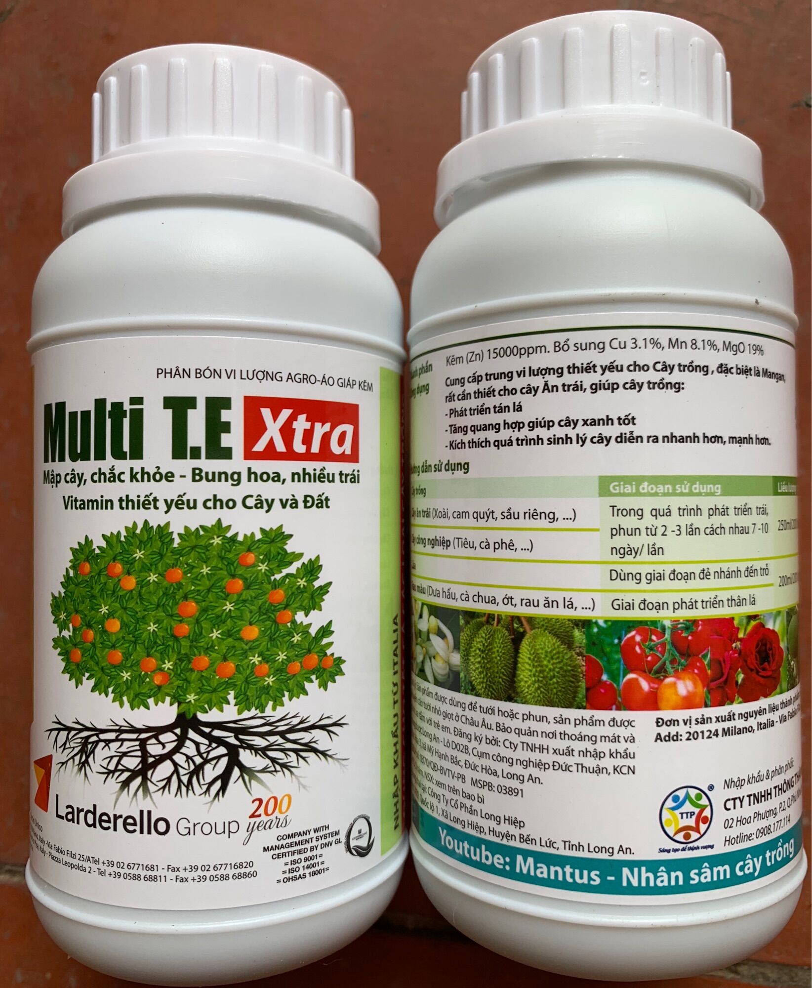 Multi TE xtra vitamin thiết yếu cho cây và đất chai 250ml