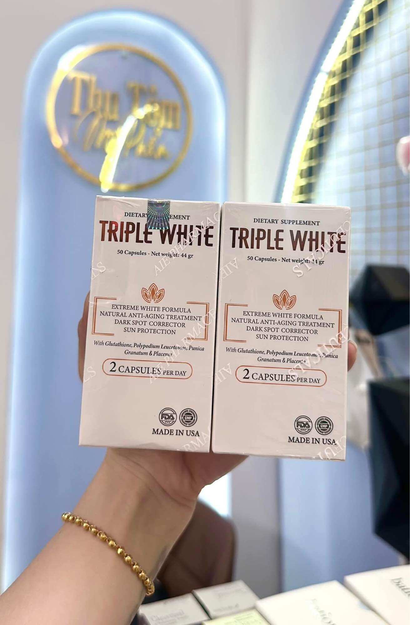 Triple white, trắng da,trắng