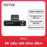 70mai | Camera Hành Trình 4K UHD Quay Đôi Có Tầm Nhìn Đêm Giám Sát Bãi Đỗ Xe Từ Xa