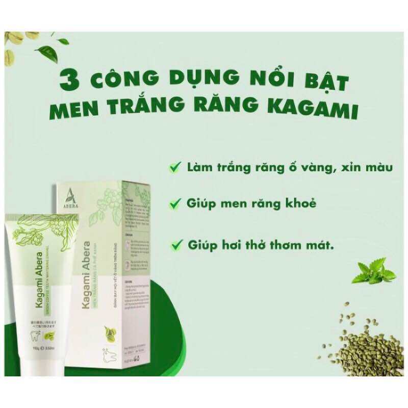 [ Chính hãng]Men Trắng Răng Kagami Abera - Xử Lý Ngay Mọi Vết Ố Vàng Mảng Bám Cao Răng 110g -WEILAIY